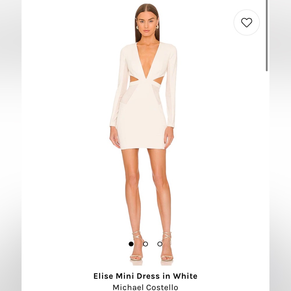 Michael Costello Elise Mini Dress in White